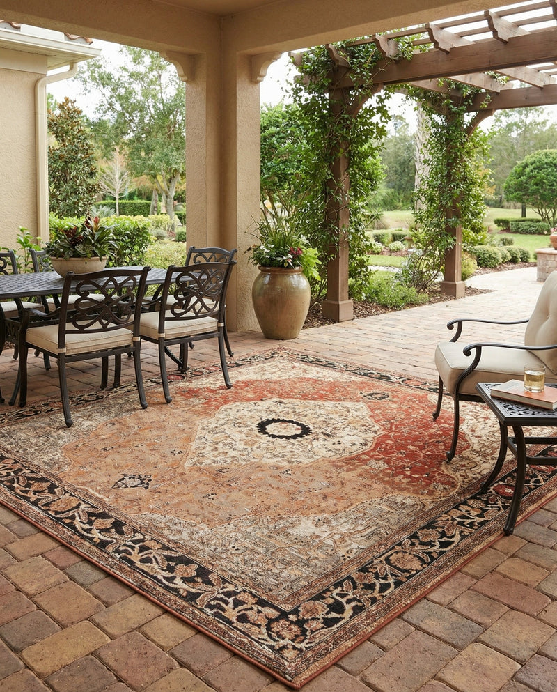Patio Heritage Collection Area Rug -  Gazebo Square Multi  lifestyle 73