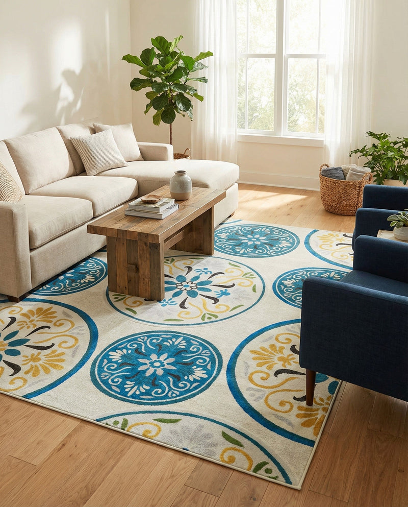 Urban Terrace Collection Area Rug -  Deck Rectangle Cream  lifestyle 16