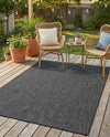 Seaside Serenity Collection Area Rug - Veranda (Black) Rectangle Black  lifestyle 19
