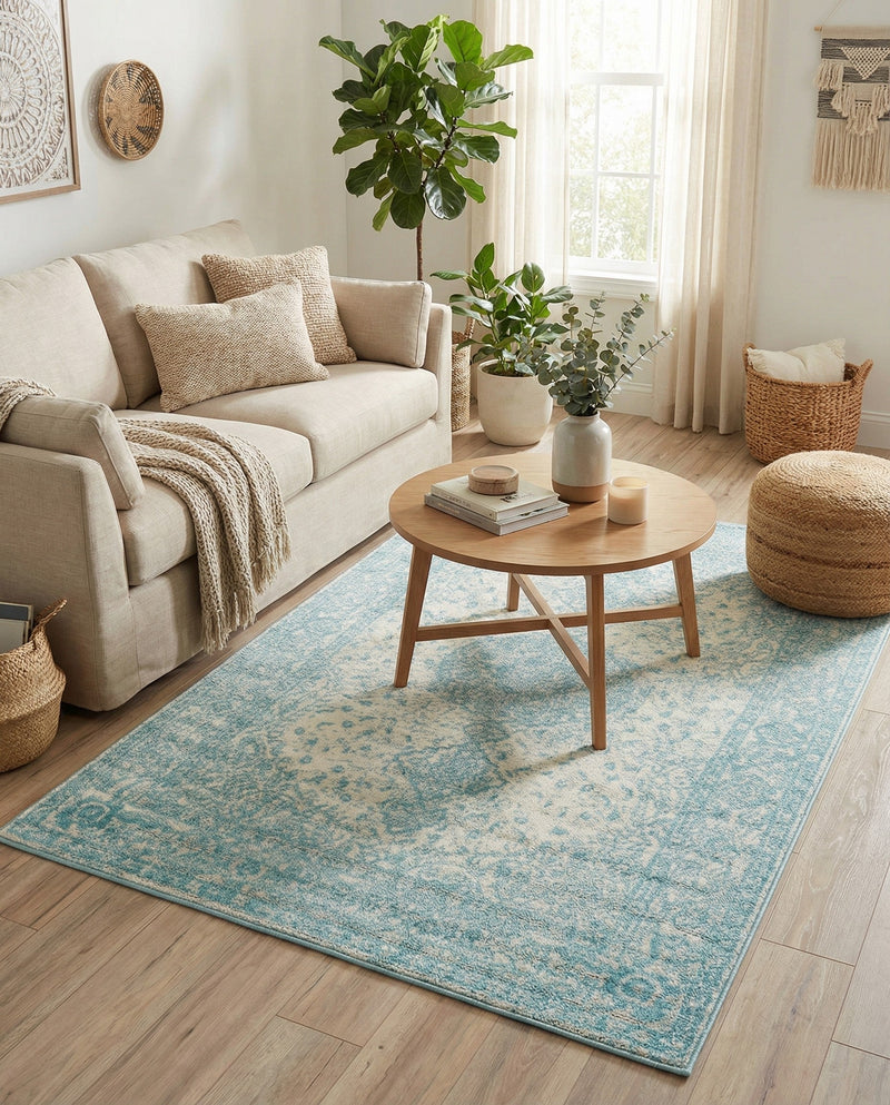 Dover Terrace Collection Area Rug - Marina (Aqua) Rectangle Aqua  lifestyle 9