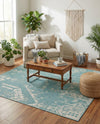 Desert Nomad Terrace Collection Area Rug - Sahara (Light Aqua) Rectangle Light Aqua  lifestyle 6