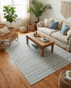 Seaside Stripes Collection Area Rug -  Boardwalk (Teal) Rectangle Teal  lifestyle 16