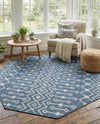 Savannah Pergola Collection Area Rug -  Pergola (Blue) Octagon Blue  lifestyle 56