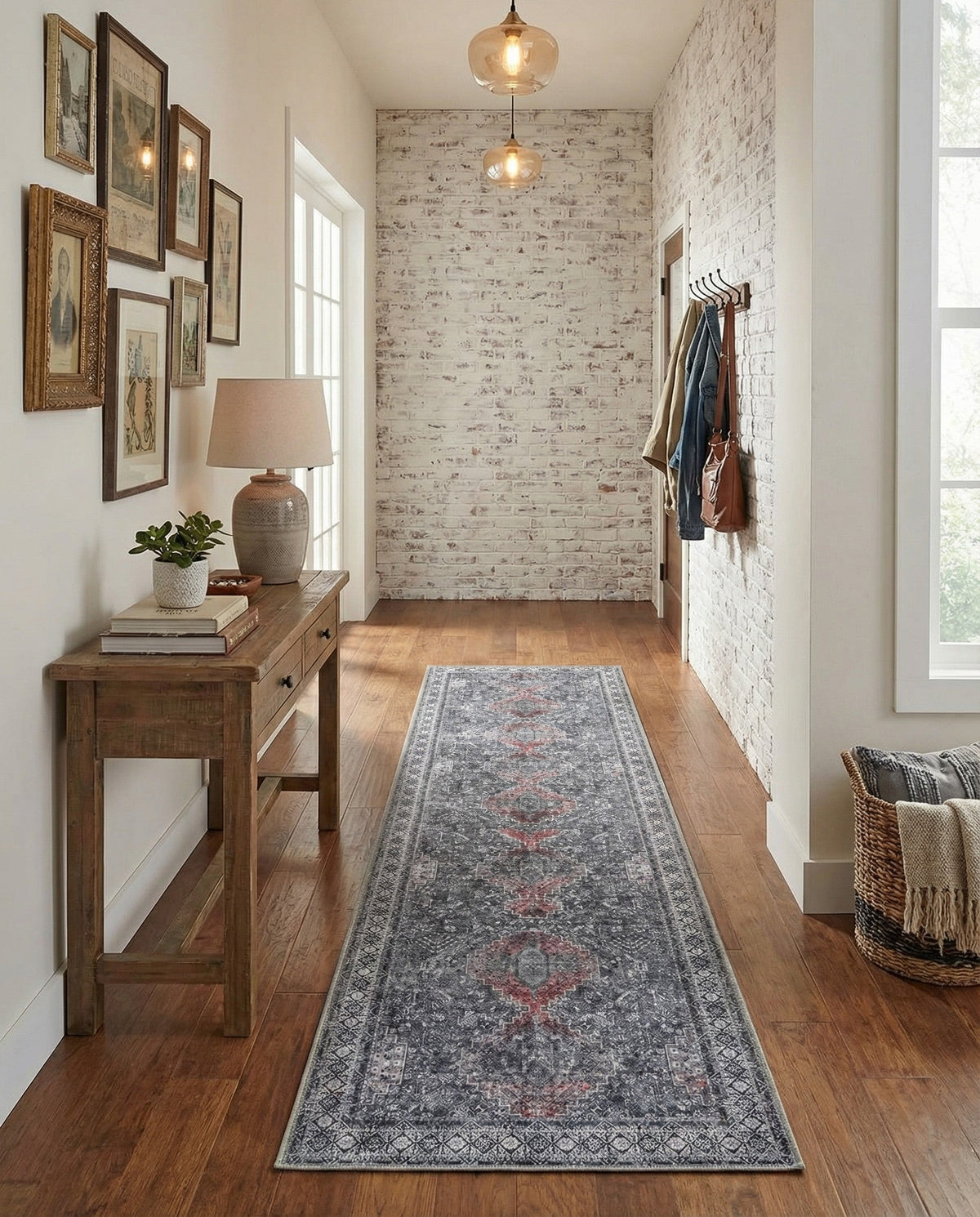 Heritage Elegance Collection Area Rug -  Uffizi Runner Gray  lifestyle 48