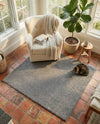 Solid Shag Seaside Collection Area Rug - Azure Cove (Gray) Square Gray  lifestyle 76