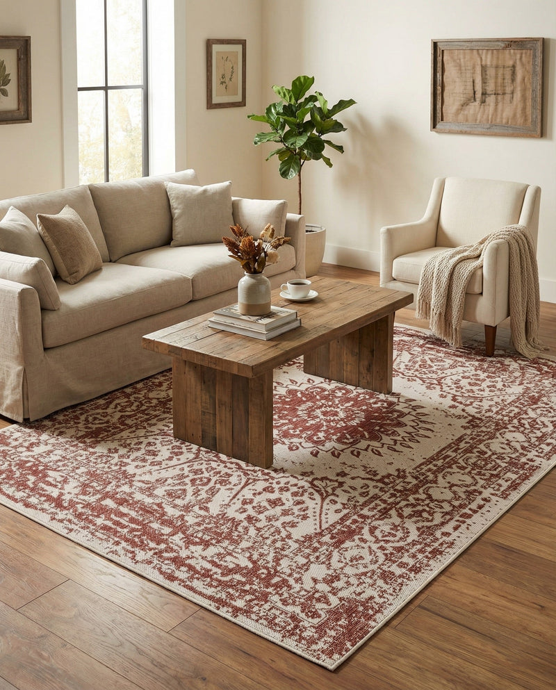 Patio Heritage Collection Area Rug -  Lafayette (Rust Red) Rectangle Rust Red  lifestyle 16