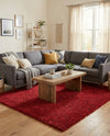 Plush Oasis Collection Area Rug - Serenity (Cherry Red) Square Cherry Red  lifestyle 48