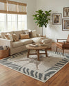 Savannah Sojourn Collection Area Rug -  Masai Square Gray and Ivory  lifestyle 27