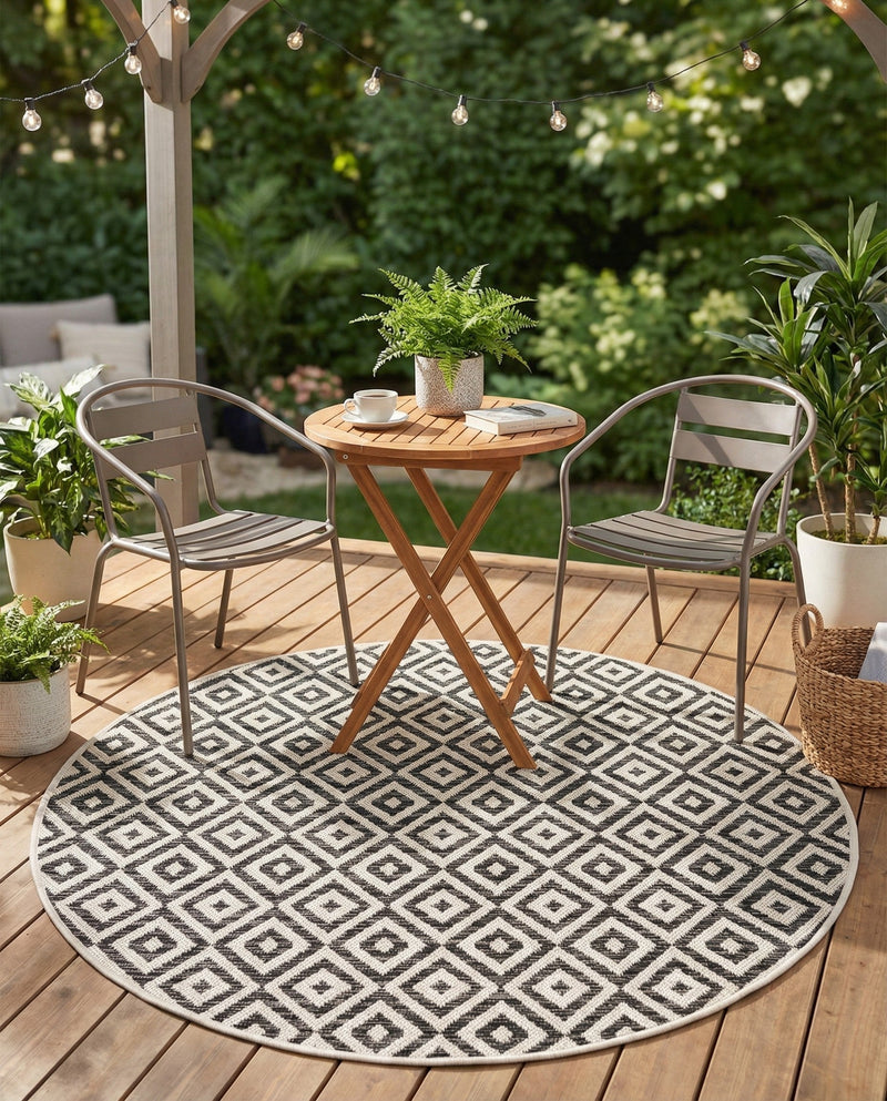 Urban Oasis Rugs Collection Area Rug -  Rooftop (Charcoal Gray) Round Charcoal Gray  lifestyle 74
