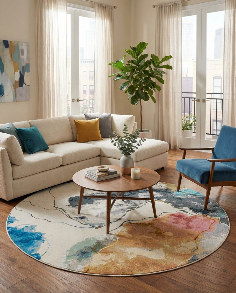 Urban Terrace Collection Area Rug -  Arbor Round Multi  lifestyle 16