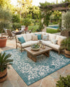 Urban Oasis Rugs Collection Area Rug -  Penthouse (Teal) Square Teal  lifestyle 47