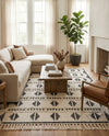 Sonoran Collection Area Rug - BellRock Rectangle Black and White  lifestyle 52