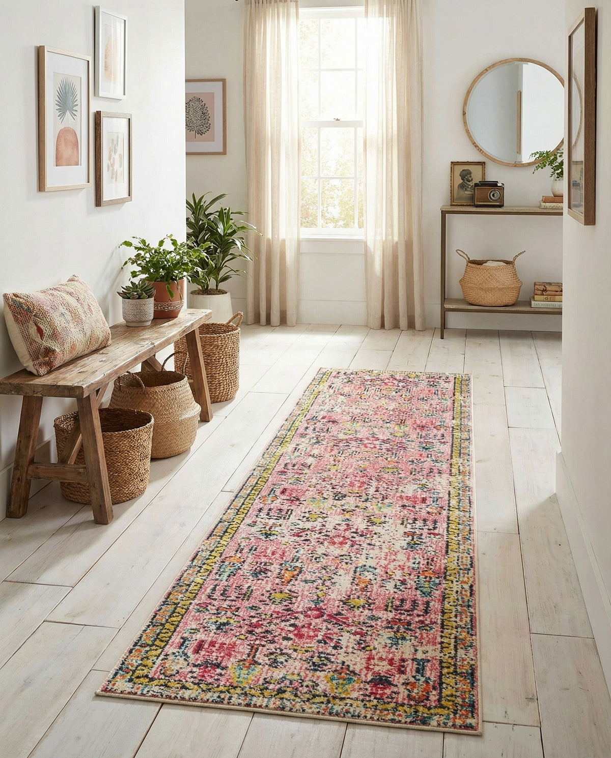 Sierra Collection Area Rug -  Shasta Runner Pink  lifestyle 107
