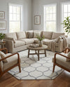 Trellis Mosaic Collection Area Rug -  Pergolatown (Ivory) Octagon Ivory  lifestyle 28