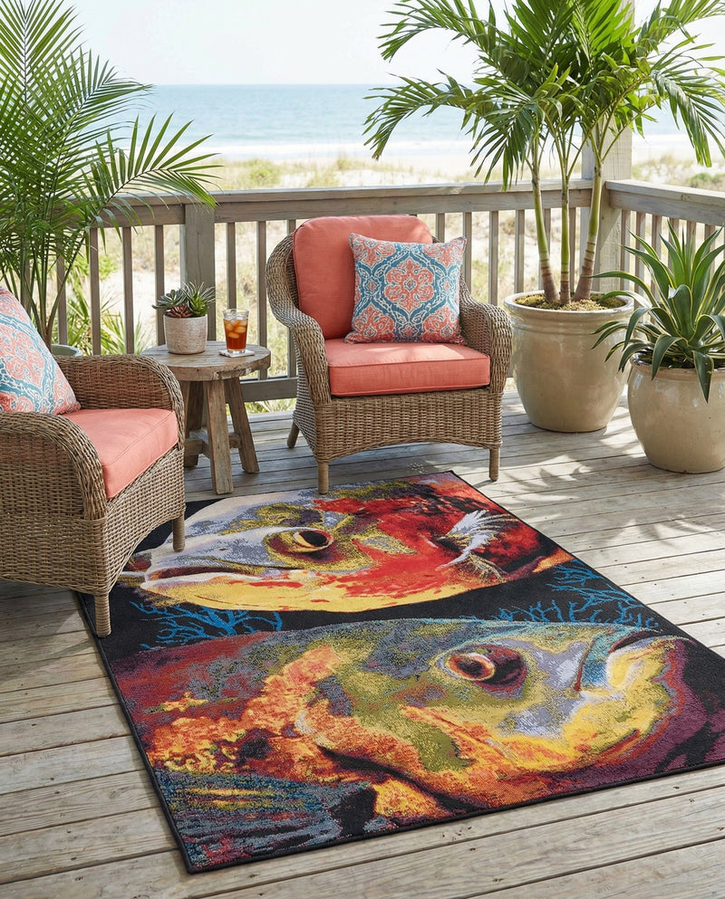 Seaside Haven Rugs Collection Area Rug -  Harbor Rectangle Multi  lifestyle 14