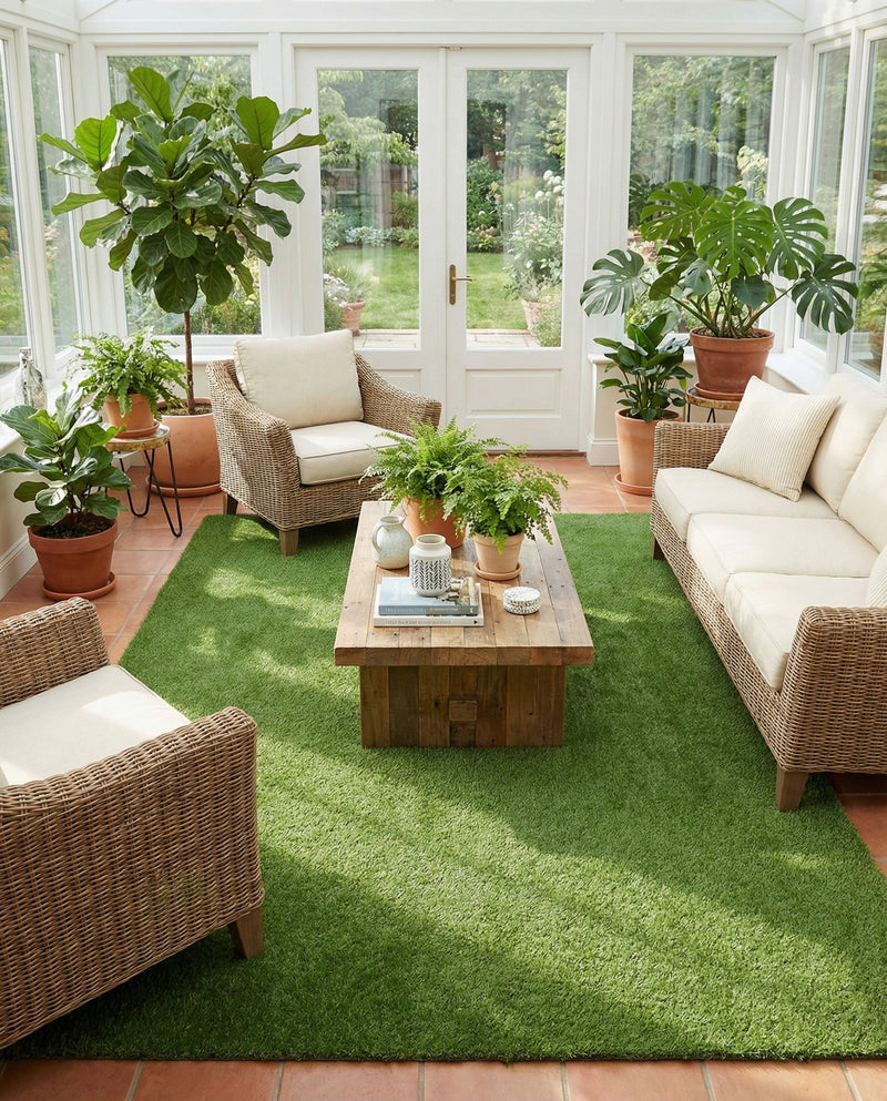 Meadow Retreat Collection Area Rug - Glen Rectangle Green  lifestyle 8