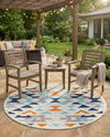 Bahama Breeze Outdoor Collection Area Rug -  Andros Round Gray  lifestyle 28