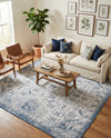 Tribal Terrace Treasures Collection Area Rug - Mayan Marina (Blue) Square Blue  lifestyle 29