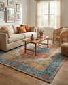 Savannah Threads Collection Area Rug - Charleston Rectangle Orange Yellow  lifestyle 10