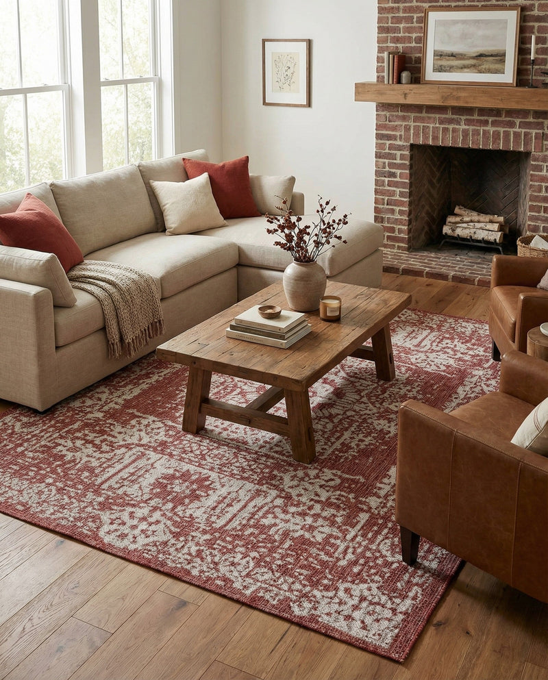 Patio Heritage Collection Area Rug - Savannah (Rust Red) Rectangle Rust Red  lifestyle 5