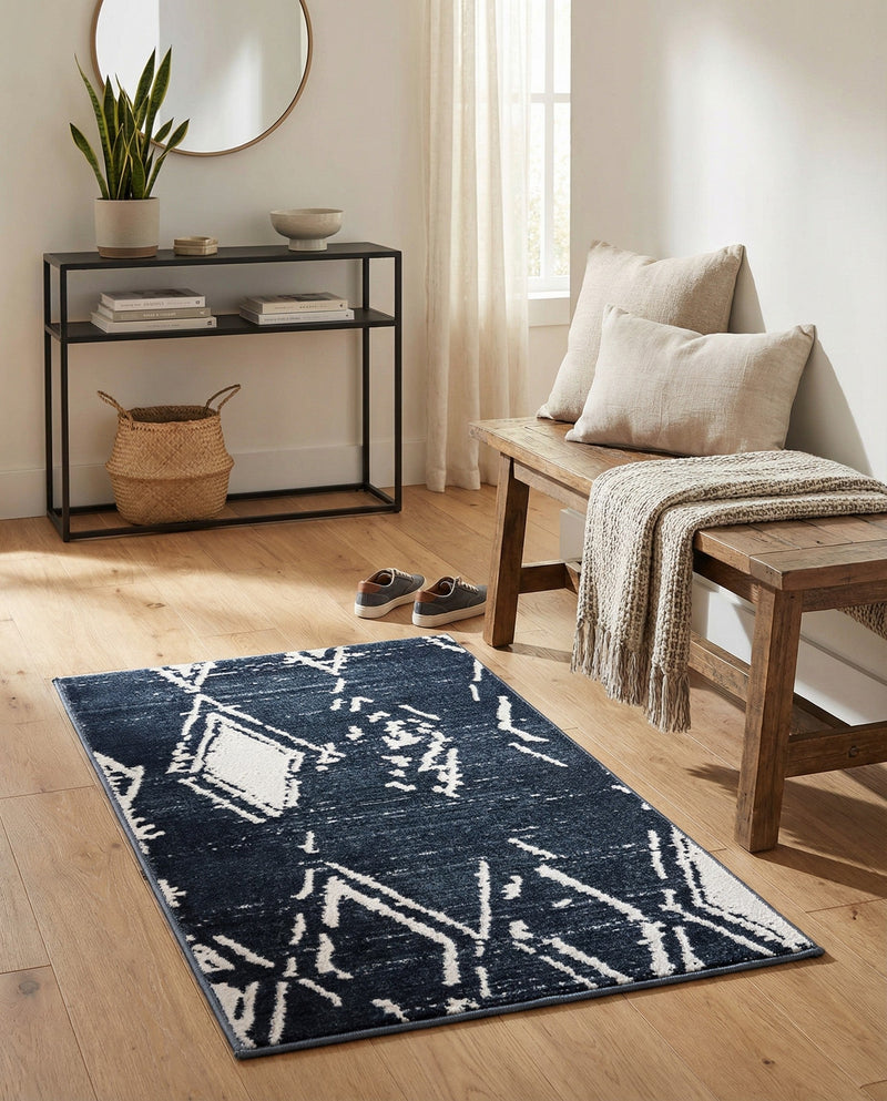 Metro Heights Collection Area Rug -  Madison Rectangle Navy Blue  lifestyle 30