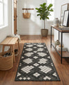 Urban Terrace Collection Area Rug -  Williamsburg Runner Black and White  lifestyle 39