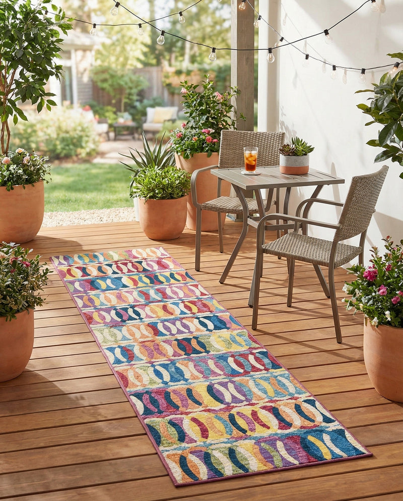 Urban Terrace Collection Area Rug -  Boardwalk Runner Multi  lifestyle 77