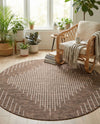Urban Terrace Collection Area Rug -  Chelsea (Brown) Round Brown  lifestyle 24