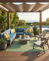 Urban Oasis Rugs Collection Area Rug -  Highrise (Yellow and Aqua) Square Yellow and Aqua  lifestyle 43
