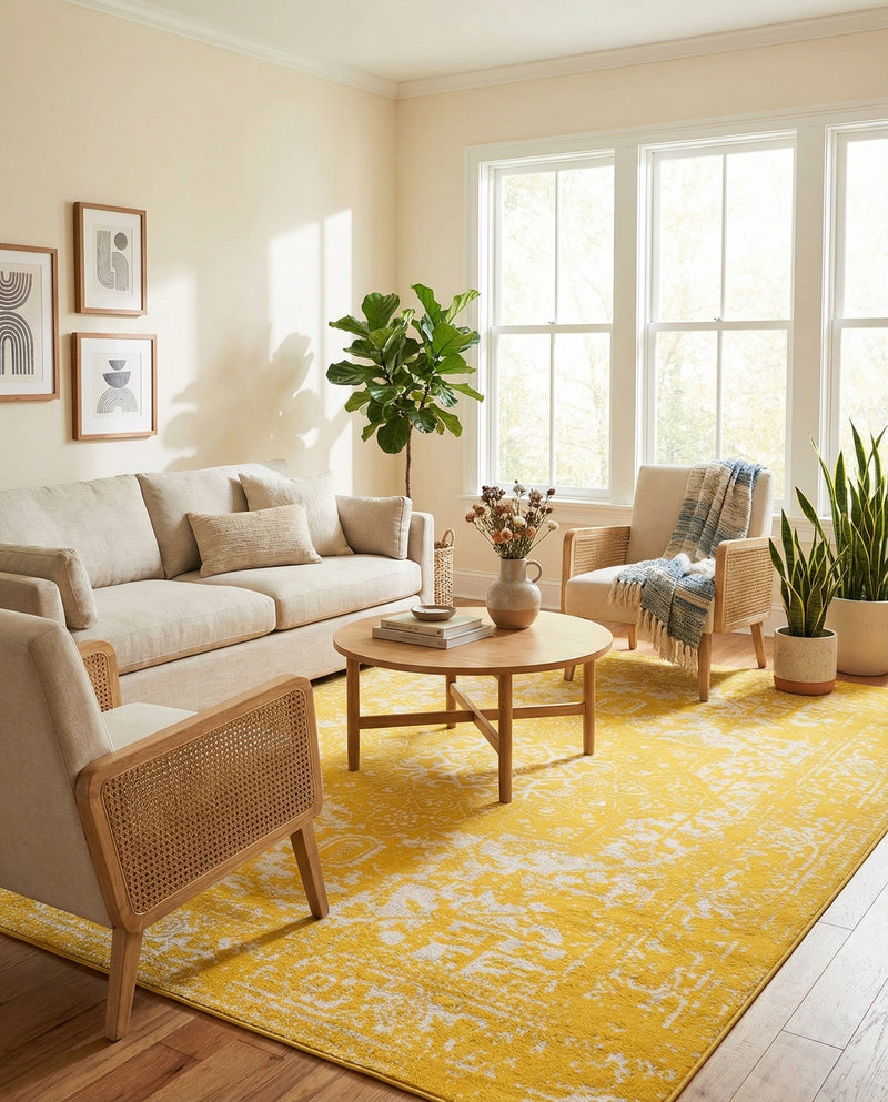 Georgetown Rugs Collection Area Rug - Dupont (Yellow) Rectangle Yellow  lifestyle 9