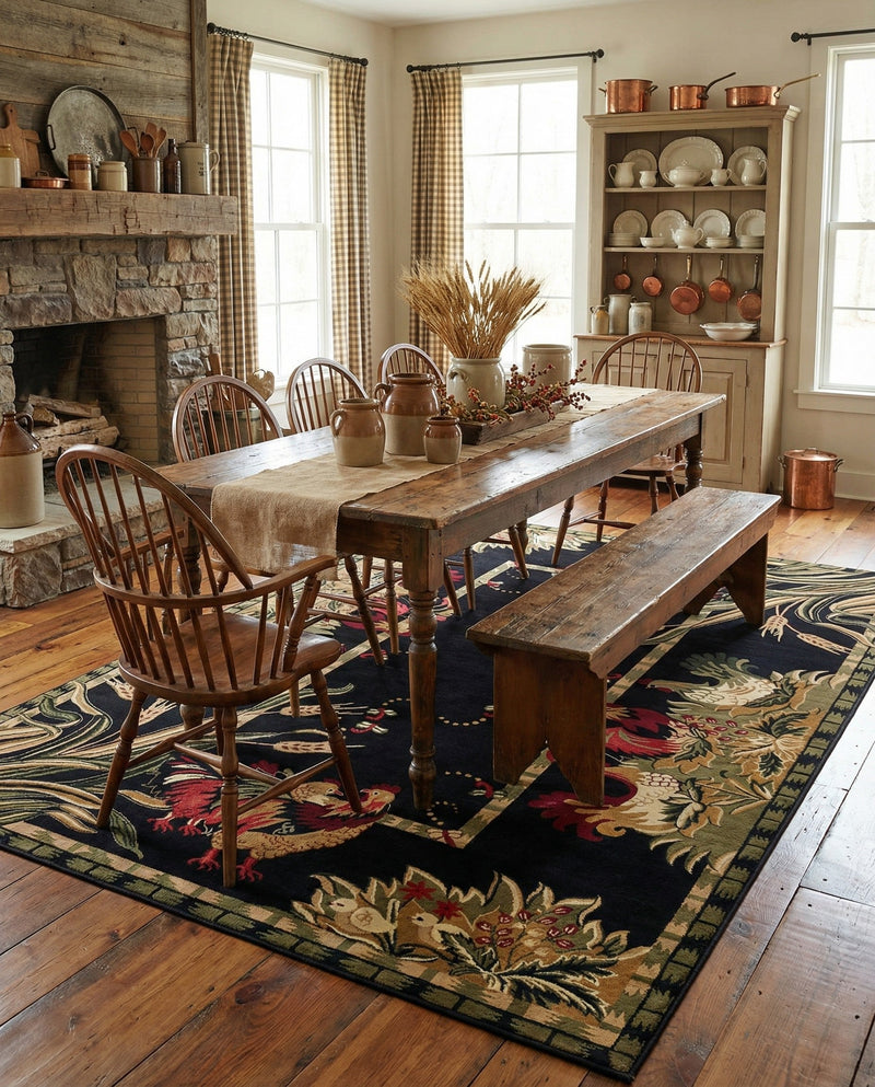 Rural Charm Collection Area Rug - Meadowbrook Rectangle Black  lifestyle 24