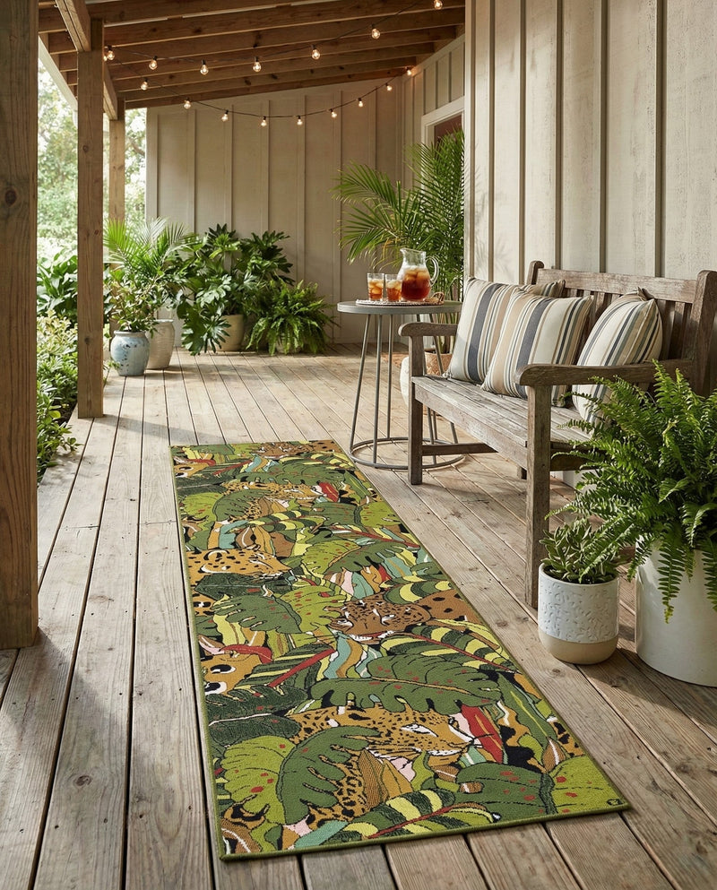 Seaside Blooms Collection Area Rug -  Sorrento Runner Green  lifestyle 44