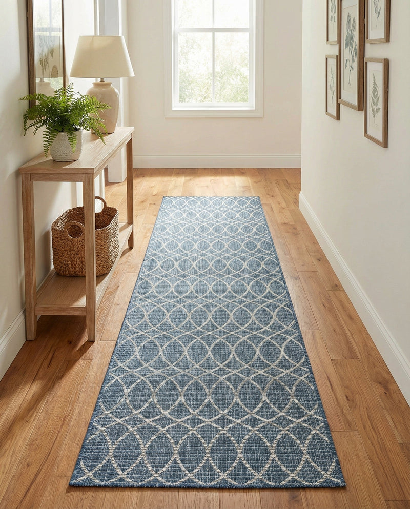 Savannah Pergola Collection Area Rug -  Pavilion (Blue) Runner Blue  lifestyle 46