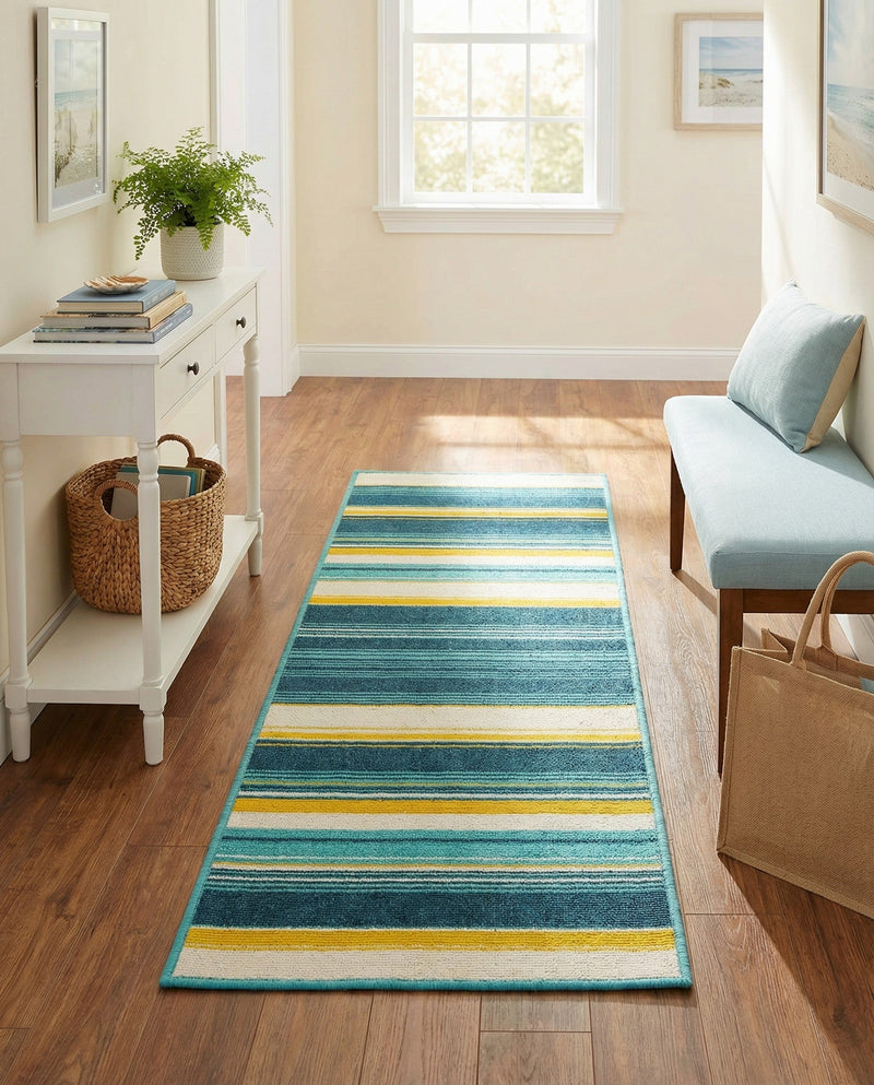 Terrace Fringe Collection Area Rug -  Veranda Runner Multi  lifestyle 56