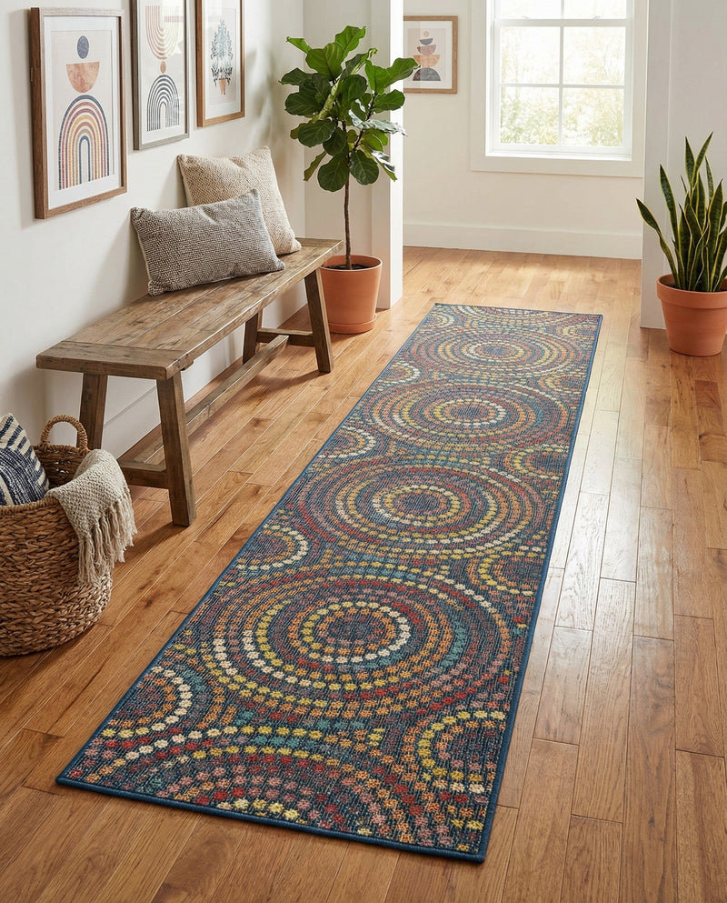 Coastal Terrace Collection Area Rug -  Lagoon Runner Multi  lifestyle 54