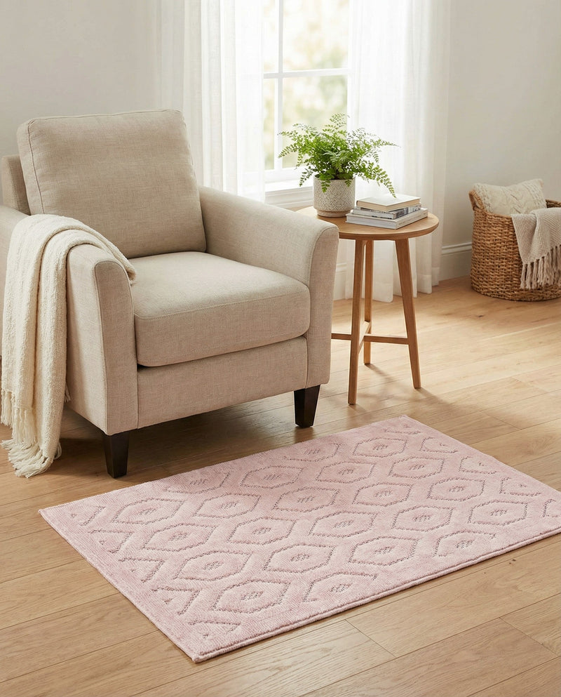 Garden Lattice Charm Collection Area Rug -  Pergola (Pink) Rectangle Pink  lifestyle 7