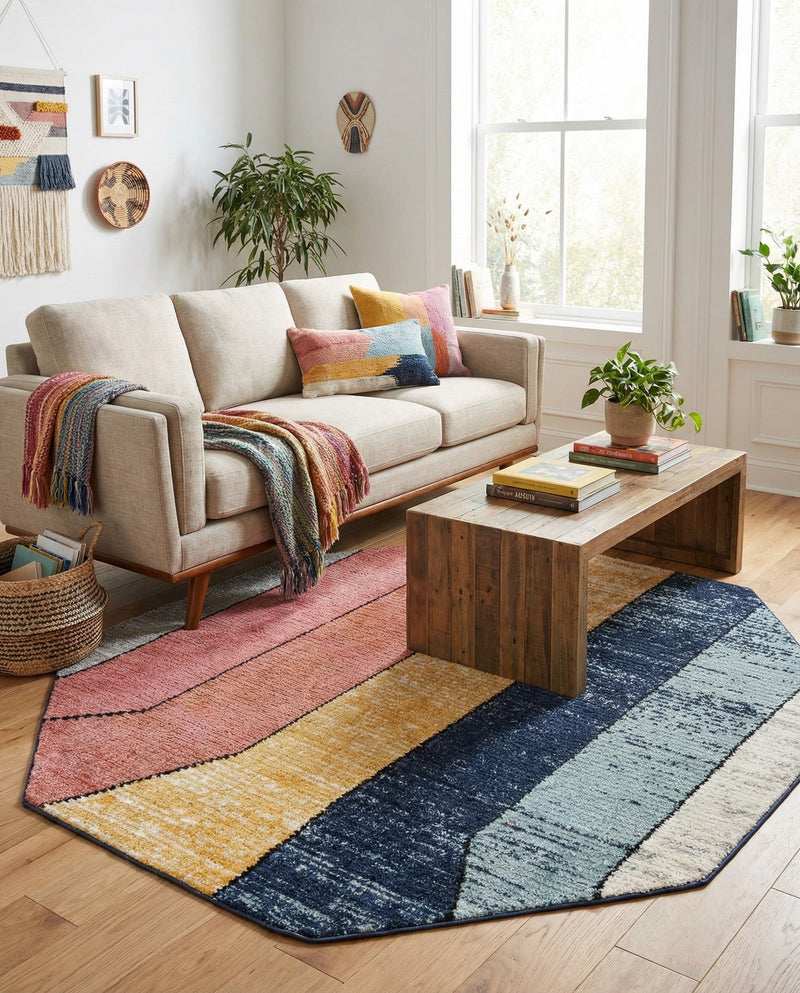 Marrakech Mosaic Collection Area Rug -  Agadir Octagon Multi  lifestyle 49