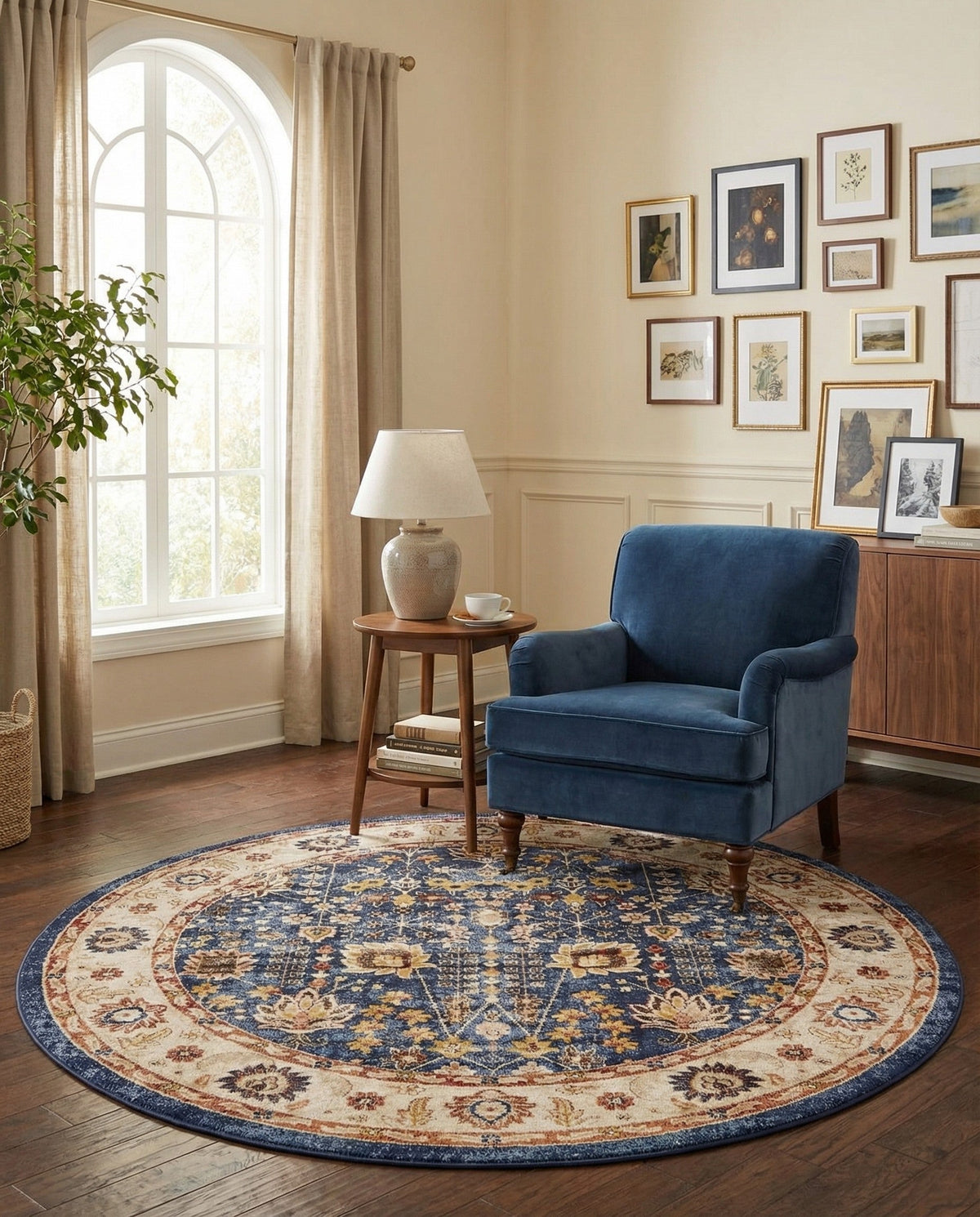 Eden Oasis Collection Area Rug -  Haven Round Light Blue  lifestyle 65