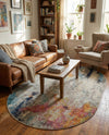 Chromatic Oasis Collection Area Rug -  Azure Oval Beige  lifestyle 74