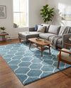 Trellis Mosaic Collection Area Rug -  Pergolatown (Light Blue) Rectangle Light Blue  lifestyle 3