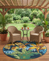 Seaside Blooms Collection Area Rug -  Grove Round Multi  lifestyle 42