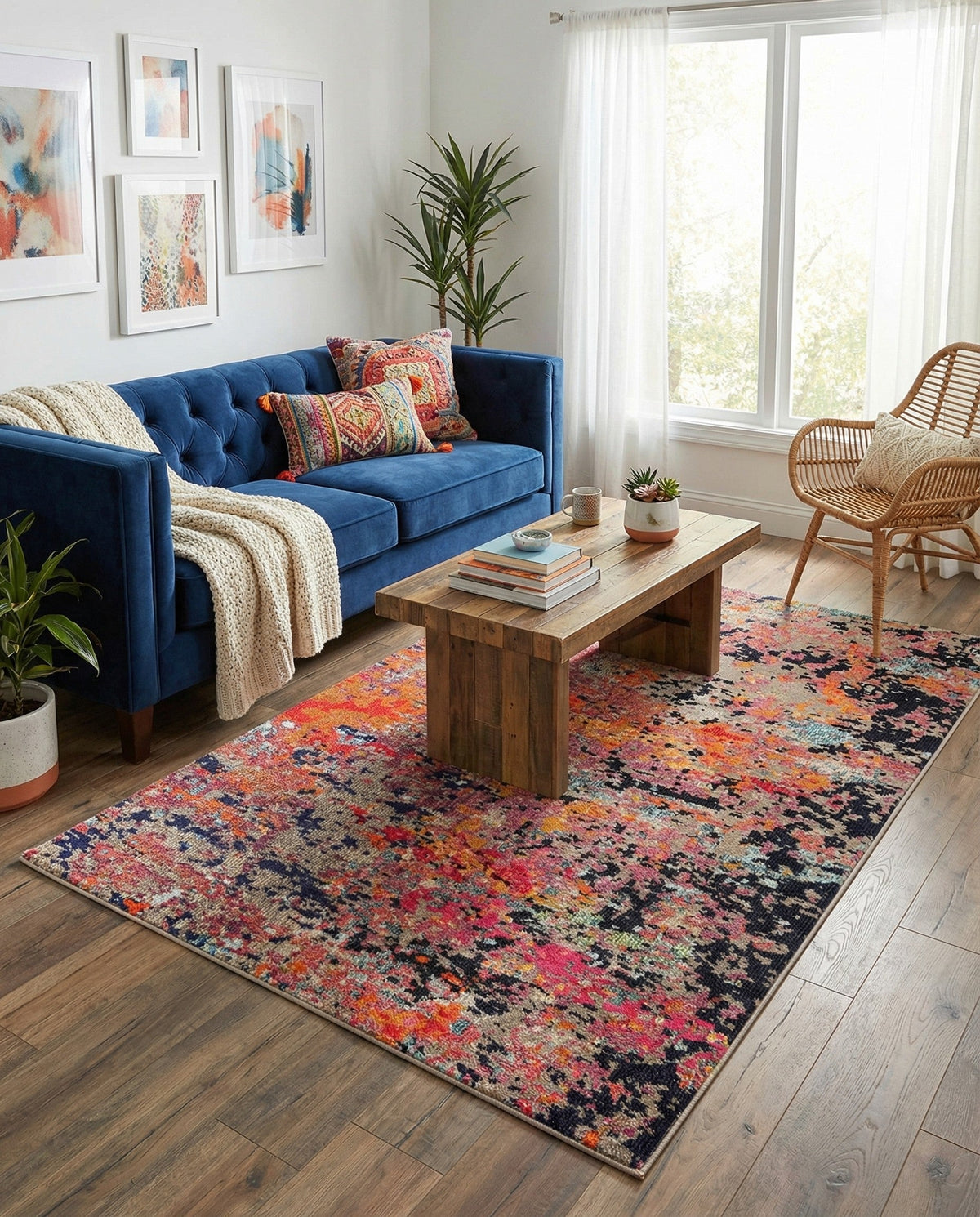 Colorburst Oasis Collection Area Rug -  Prism Rectangle Multi  lifestyle 7