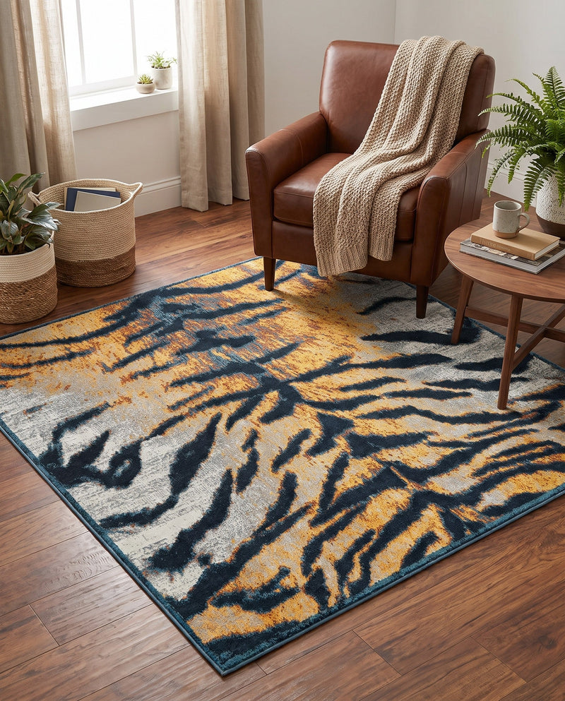 Aegean Elegance Washables Collection Area Rug -  Milos Square Light Brown  lifestyle 73