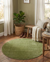 Soho Elegance Collection Area Rug - Chelsea (Green) Round Green  lifestyle 59