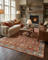Patio Heritage Collection Area Rug -  Eden Rectangle Antique Red  lifestyle 8
