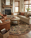 Neptune Elegance Collection Area Rug -  Galatea (Green) Round Green  lifestyle 60
