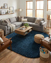 Plush Oasis Collection Area Rug - Serenity (Sapphire Blue) Oval Sapphire Blue  lifestyle 36