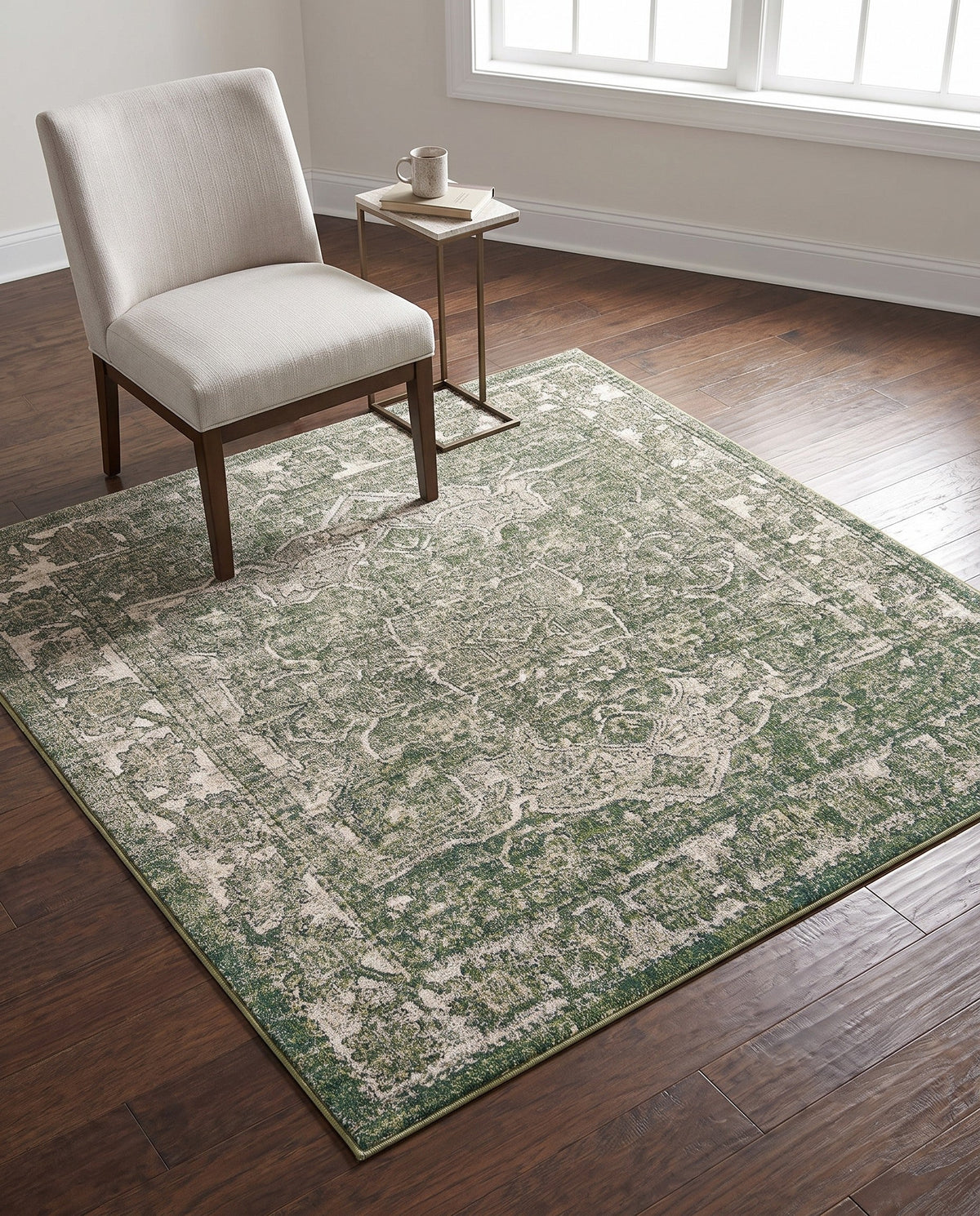 Savannah Soiree Collection Area Rug -  Everglade (Green) Square Green  lifestyle 119