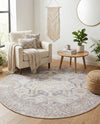 Heritage Elegance Collection Area Rug -  Charlottenburg Round Gray  lifestyle 70