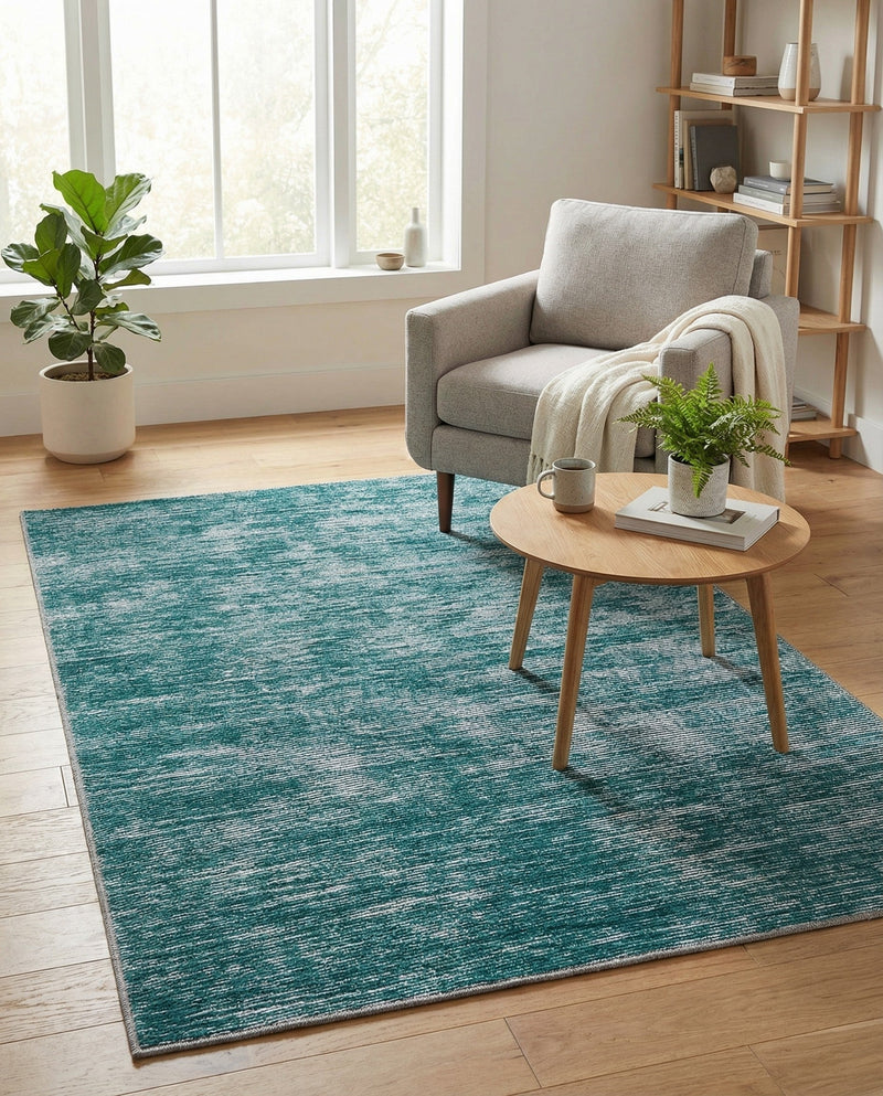 Sahara Essence Collection Area Rug - Oasis (Teal) Rectangle Teal  lifestyle 12